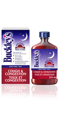 Boîte de Buckley Mélange original toux et congestion – Nuit Boîte de Buckley Mélange original toux et congestion – Nuit